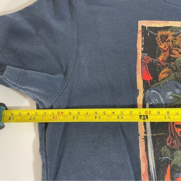 Next Level Apparel Kids Horror Scope Short Sleeve Gray Tee Size L - Picture 7 of 7